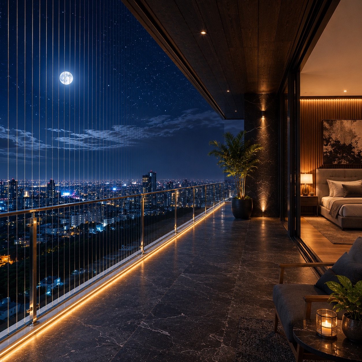 Night — 21:00 atmospheric safety setting